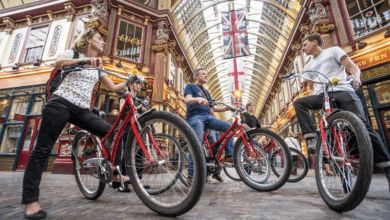 A cycling tour inside an historic London Arcade enjoying the best London tours